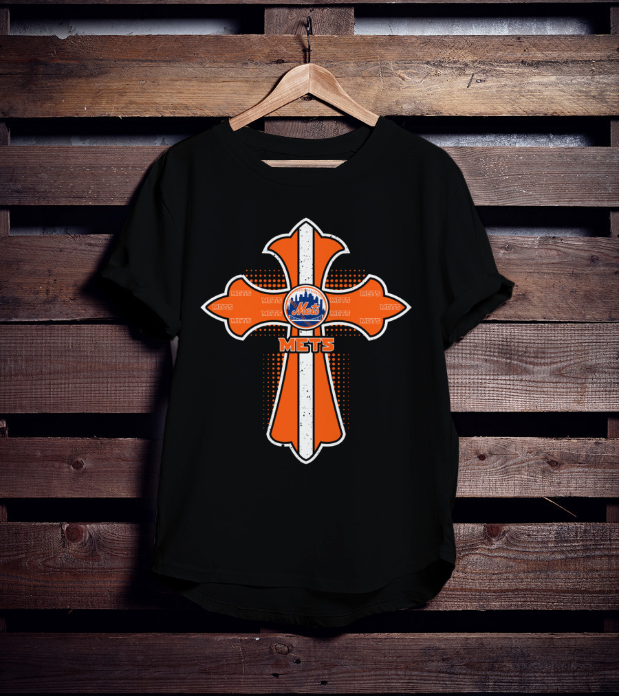 Cross And Mets Fans Faithful Connection T-Shirt