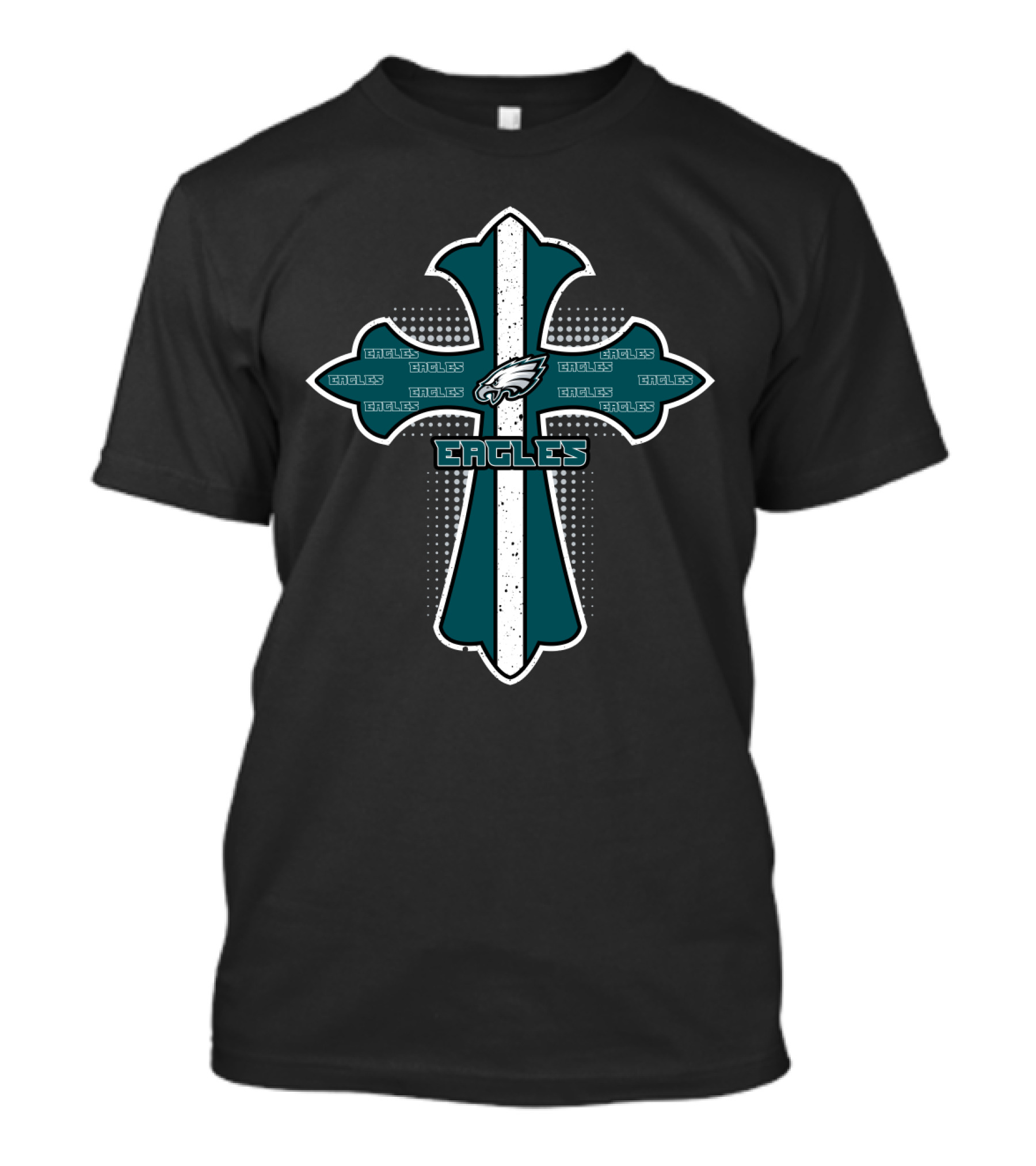 Philadelphia Eagles Fans Cross Featuring Iconic Eagles T-Shirt