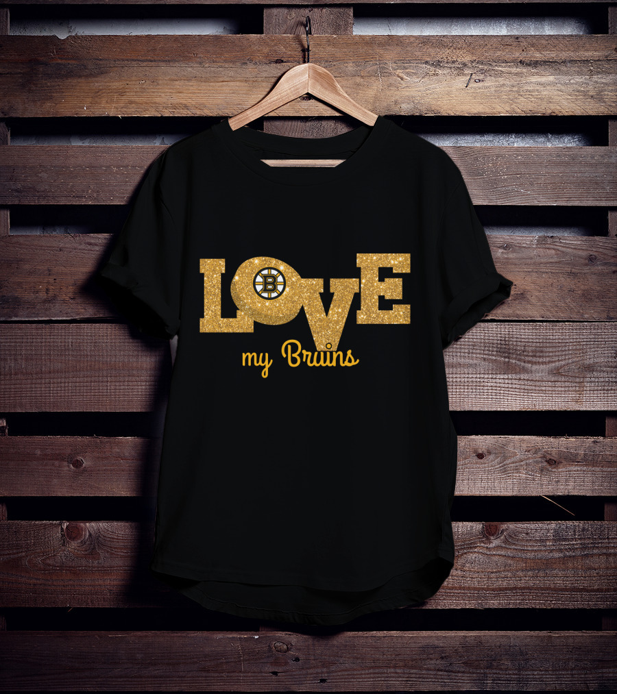 Glitter Love My Bruins Boston Fans T-Shirt