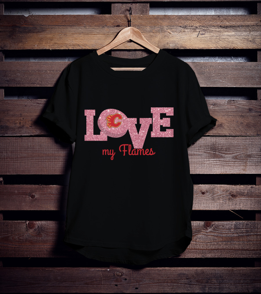 Calgary Flames Glitter Love My Flames T-Shirt