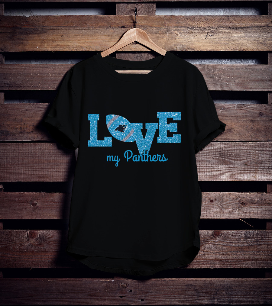 Sparkling Love My Panthers Football Fans T-Shirt