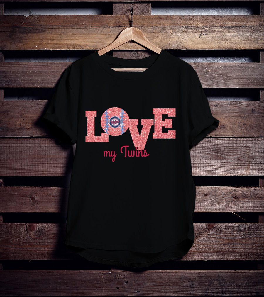 Glitter Love My Twins Minnesota Twins Fans T-Shirt
