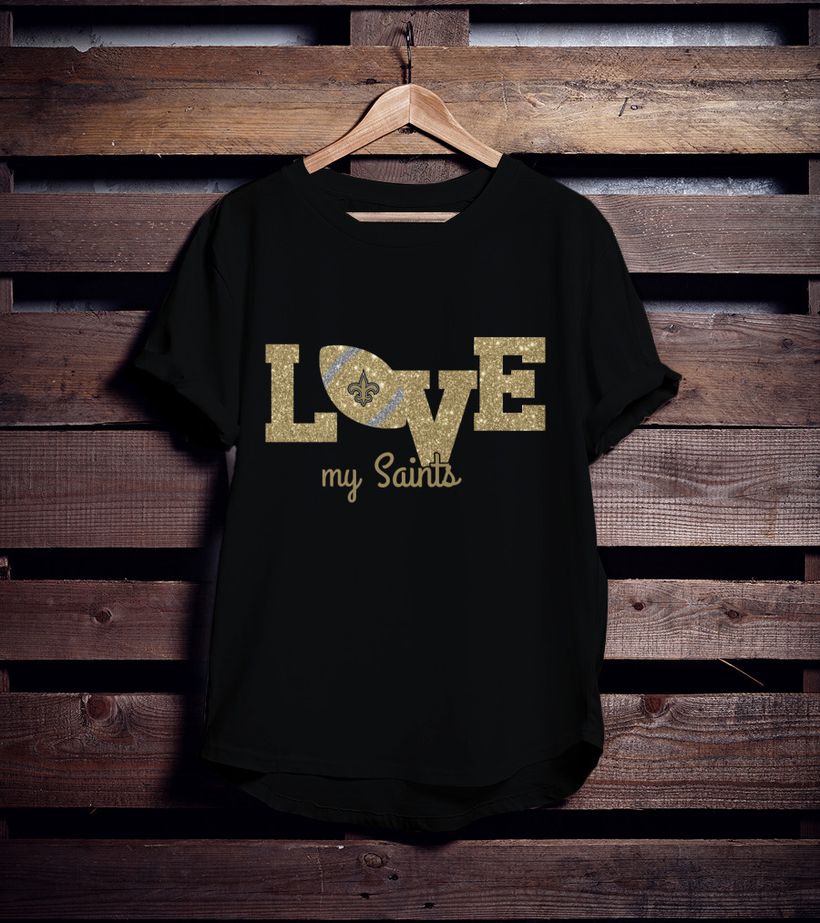 Love My Saints Fleur-De-Lis Football T-Shirt