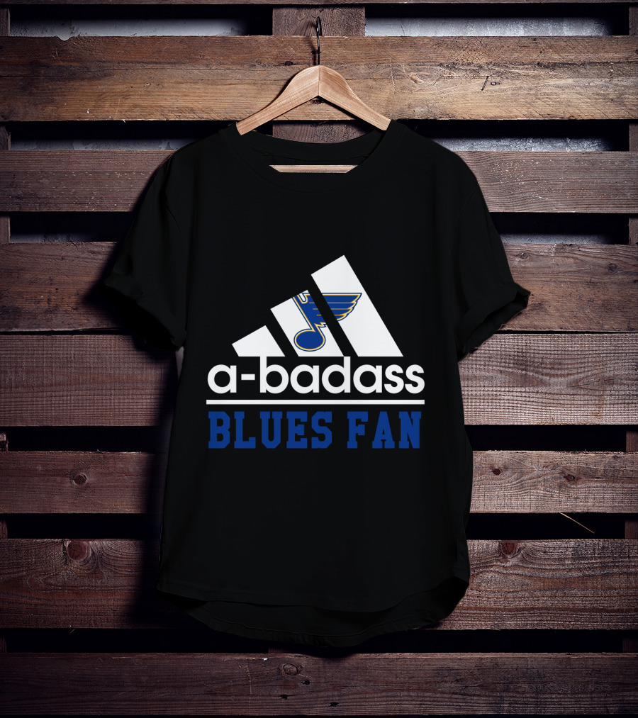 A-Badass Blues Fan St Louis Nhl Hockey Theme T-Shirt
