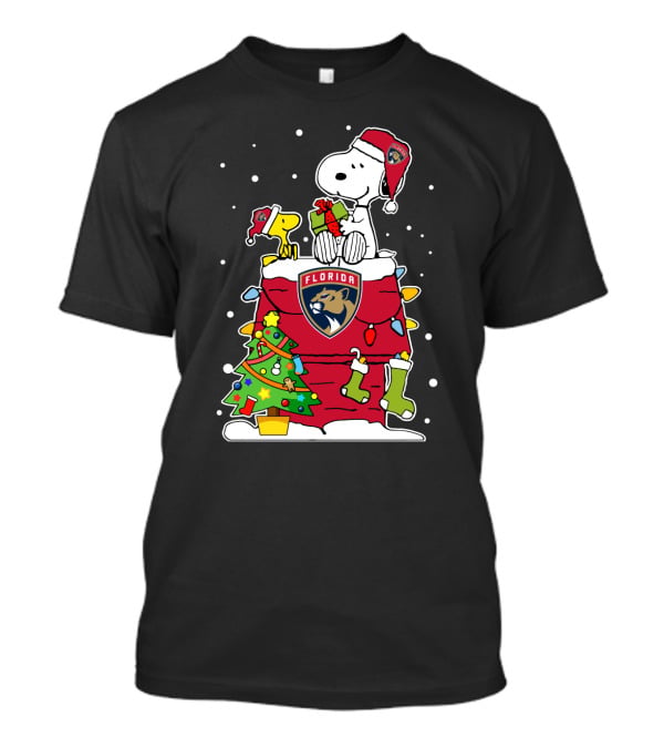 Florida Panthers Snoopy Christmas Holiday Cheer T-Shirt