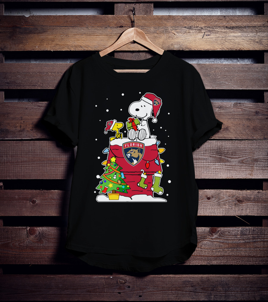 Florida Panthers Snoopy Christmas Holiday Cheer T-Shirt