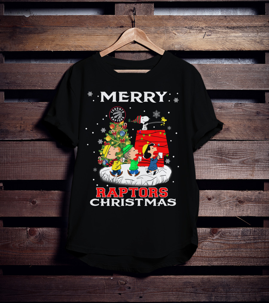Merry Raptors Christmas Toronto Snoopy Fans T-Shirt