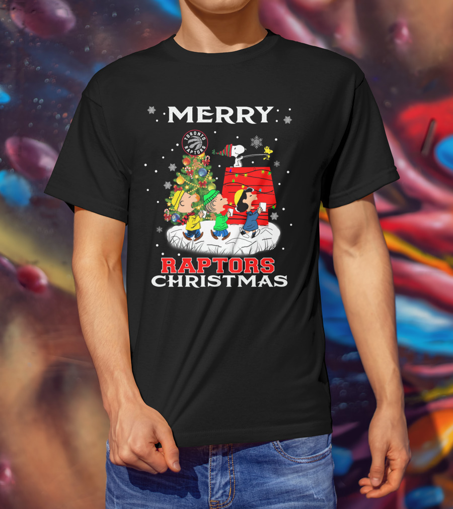 Merry Raptors Christmas Toronto Snoopy Fans T-Shirt