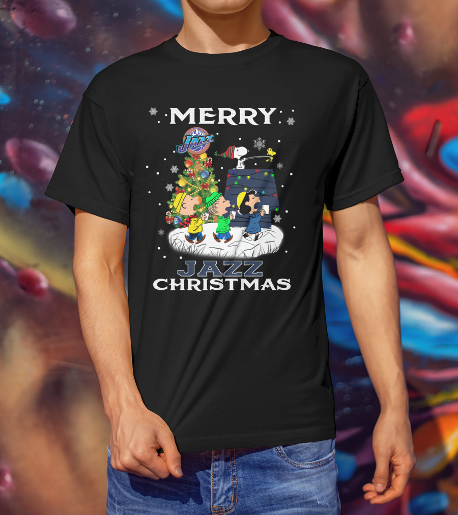 Merry Utah Jazz Christmas Snoopy Fans T-Shirt
