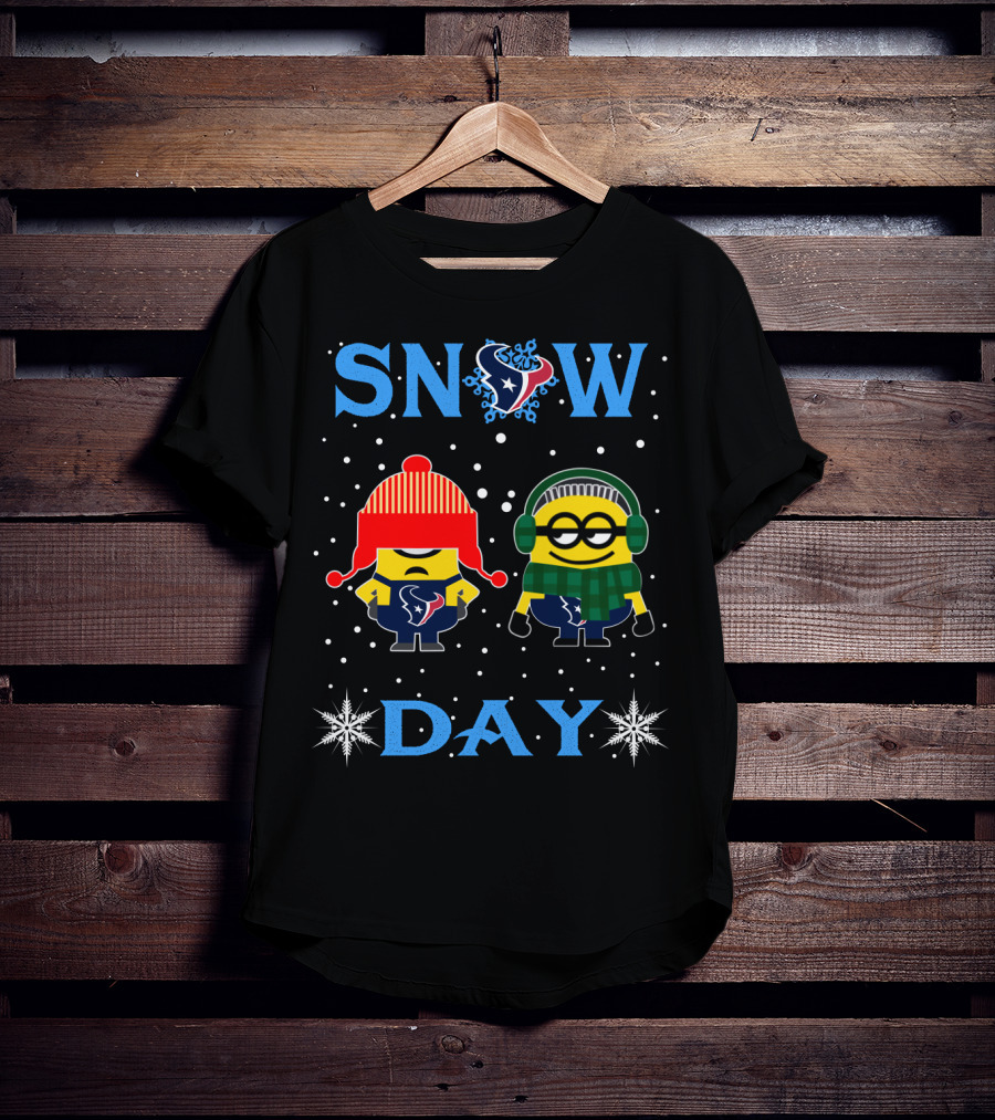 Snow Day Houston Texans Minion Fans Winter Style T-Shirt