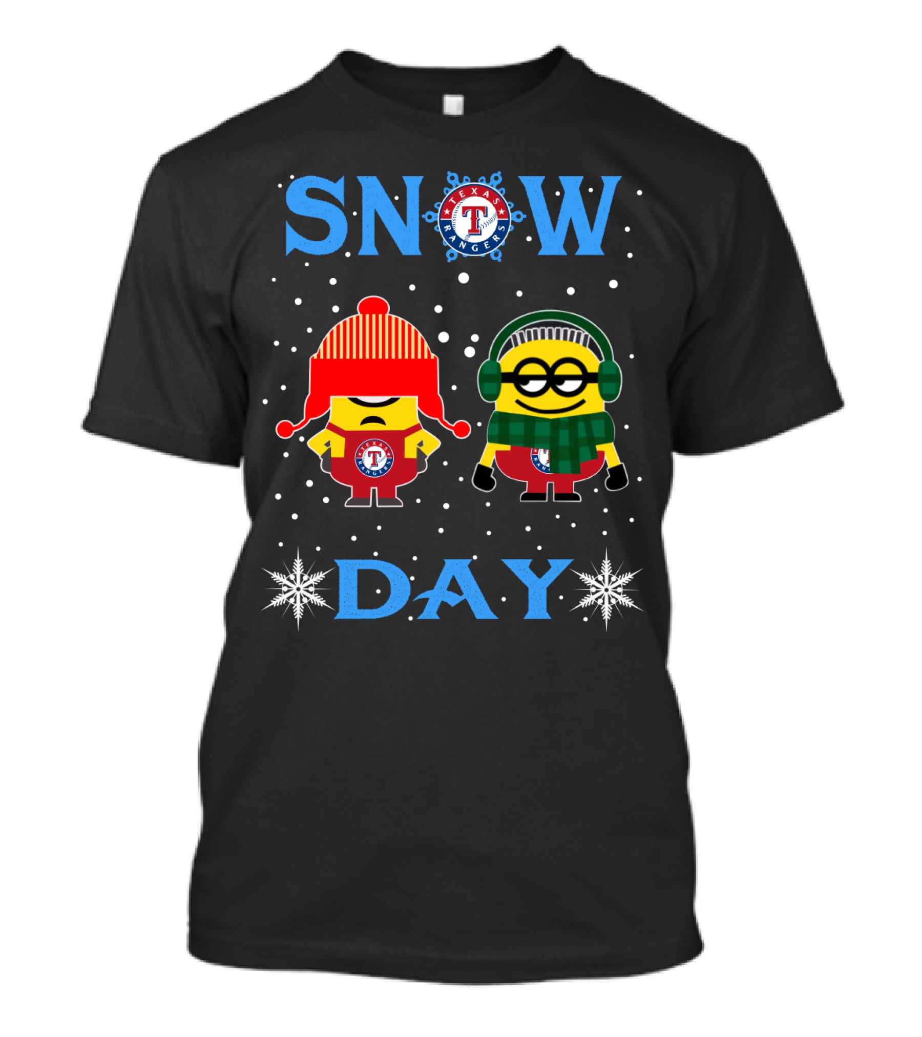 Texas Rangers Snow Day With Minion Fans T-Shirt
