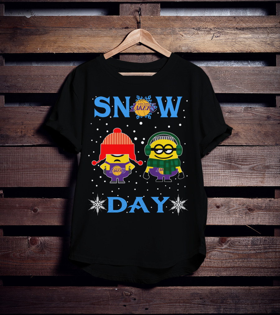 Snow Day Los Angeles Lakers Minions Winter Fun T-Shirt