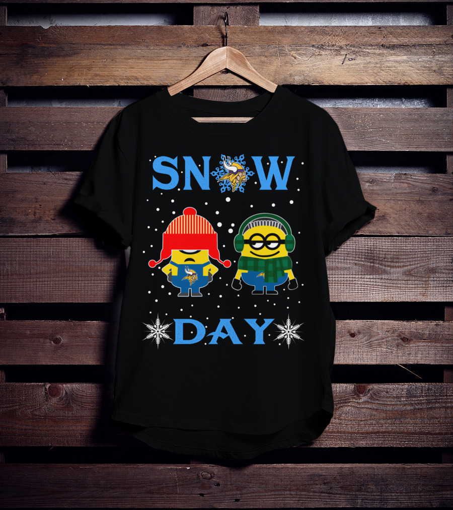 Minnesota Vikings Snow Day Minions Adventure T-Shirt