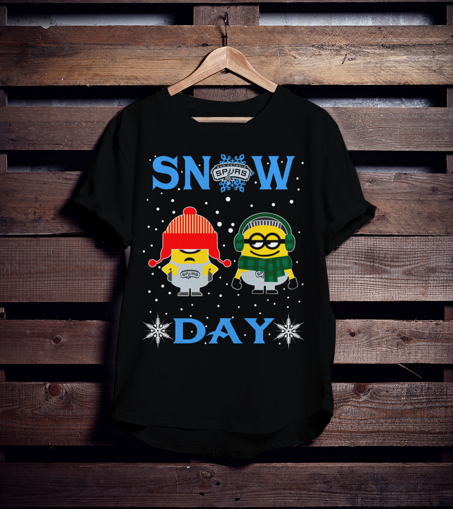 Snow Day San Antonio Spurs Minions Winter Fun T-Shirt