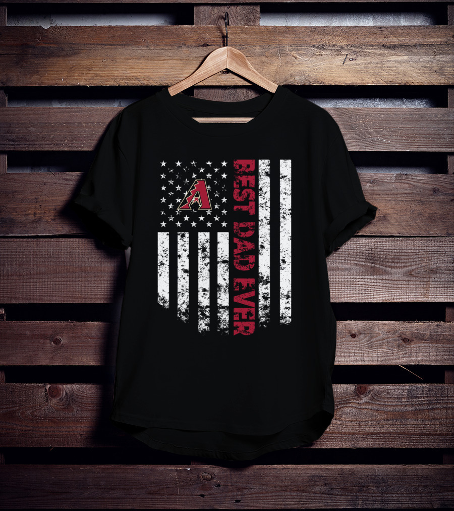Arizona Diamondbacks Best Dad Ever American Flag Style T-Shirt