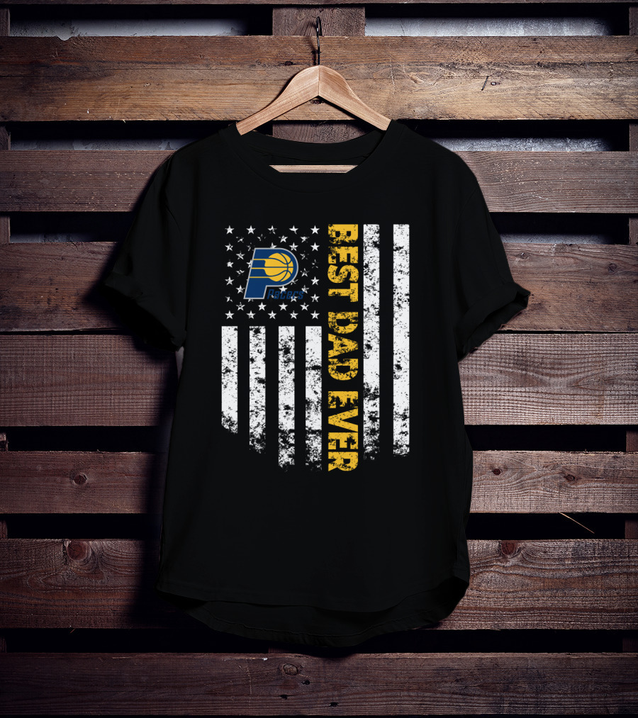 Indiana Pacers Best Dad Ever American Flag T-Shirt