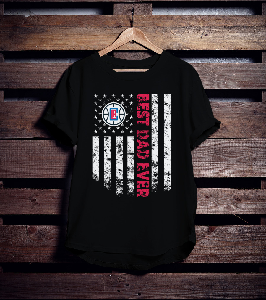 La Clippers Best Dad Ever Basketball Stars And Stripes T-Shirt