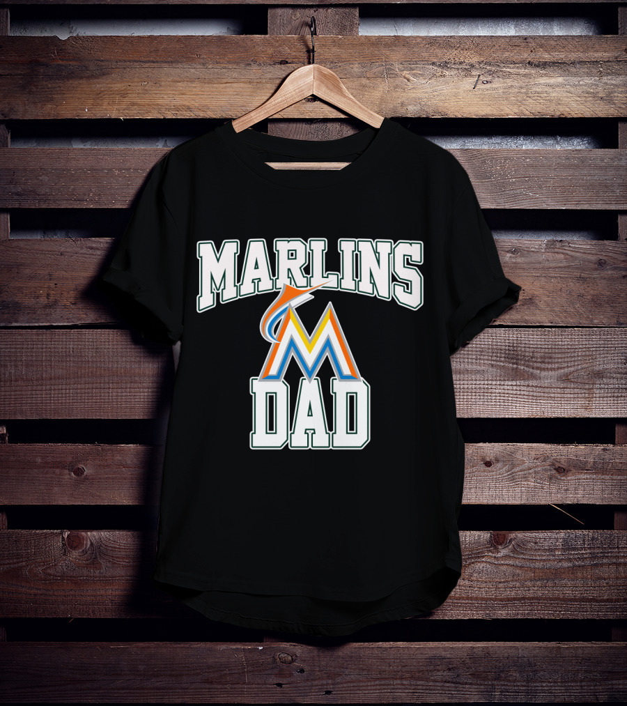 Marlins Dad Baseball Fan Apparel Miami Sports Gift T-Shirt