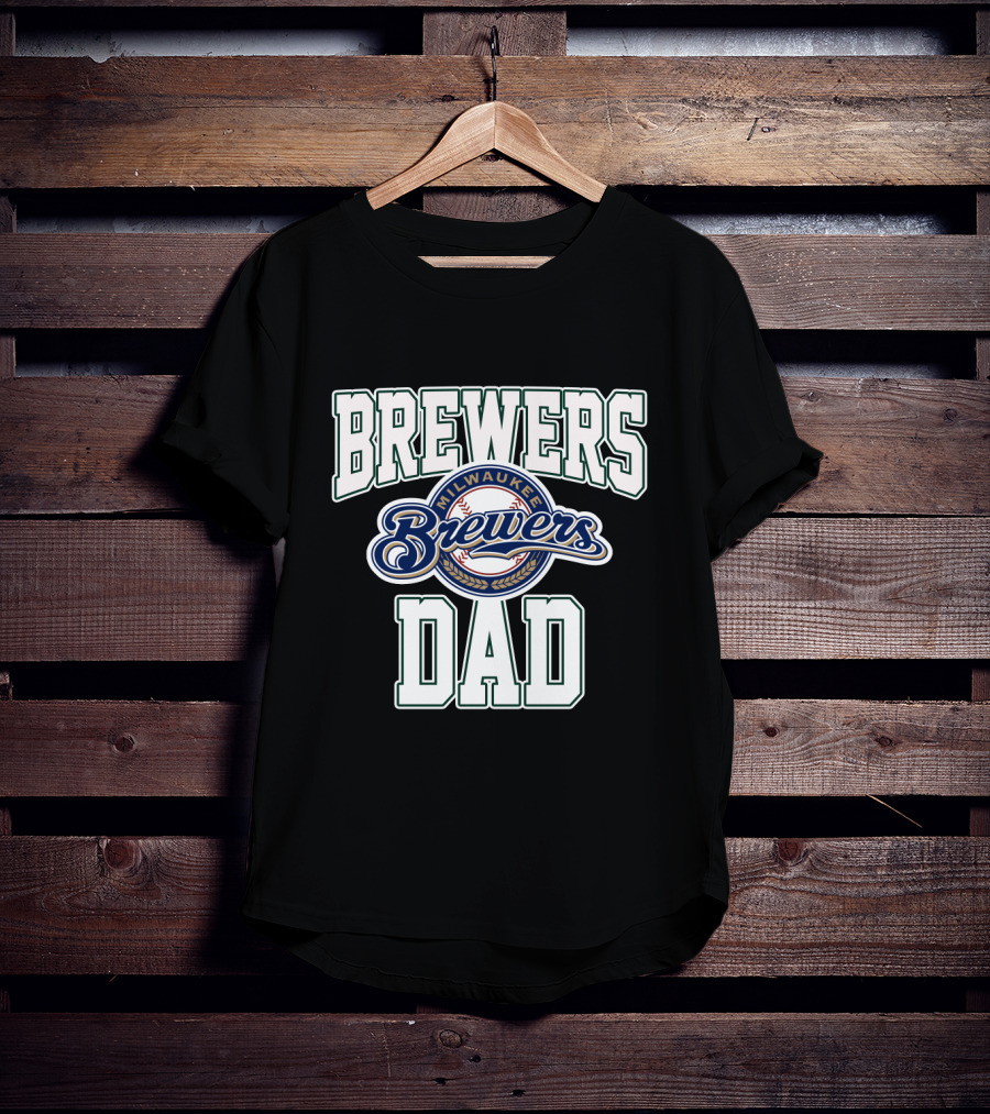 Milwaukee Brewers Dad Team Logo Recognition T-Shirt