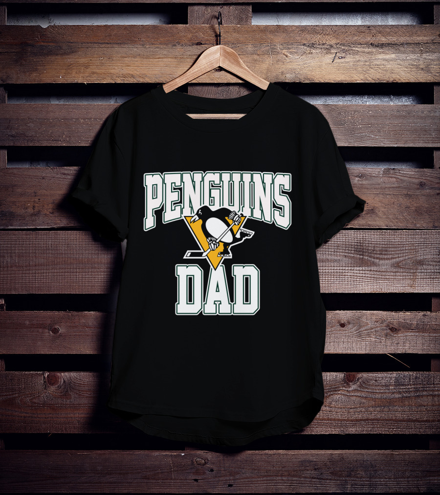 Pittsburgh Penguins Dad Logo Hockey Enthusiast T-Shirt
