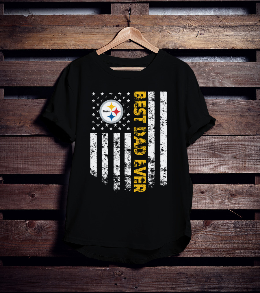 Pittsburgh Steelers Best Dad Ever Flag T-Shirt