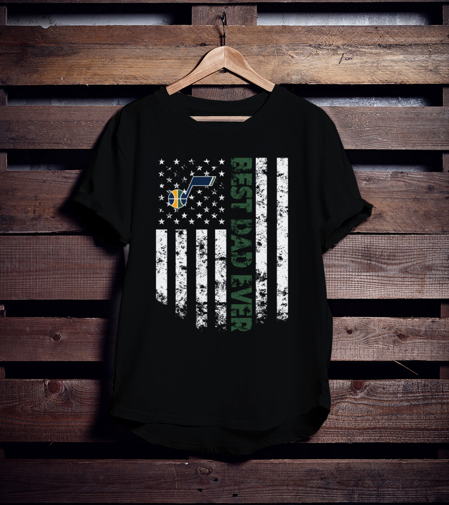 Utah Jazz Flag Best Dad Ever T-Shirt
