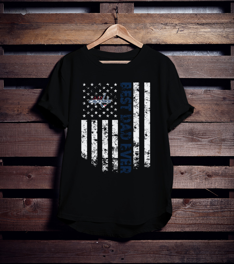 Best Washington Capitals Dad Ever Flag T-Shirt