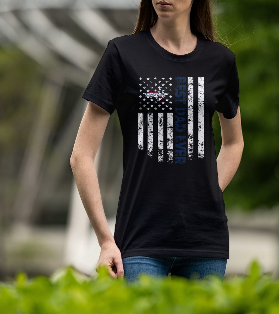 Best Washington Capitals Dad Ever Flag T-Shirt