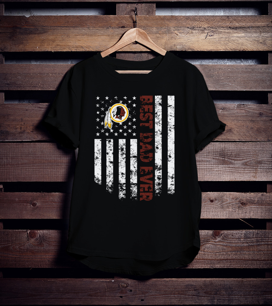 Best Dad Ever Washington Redskins Usa Flag T-Shirt