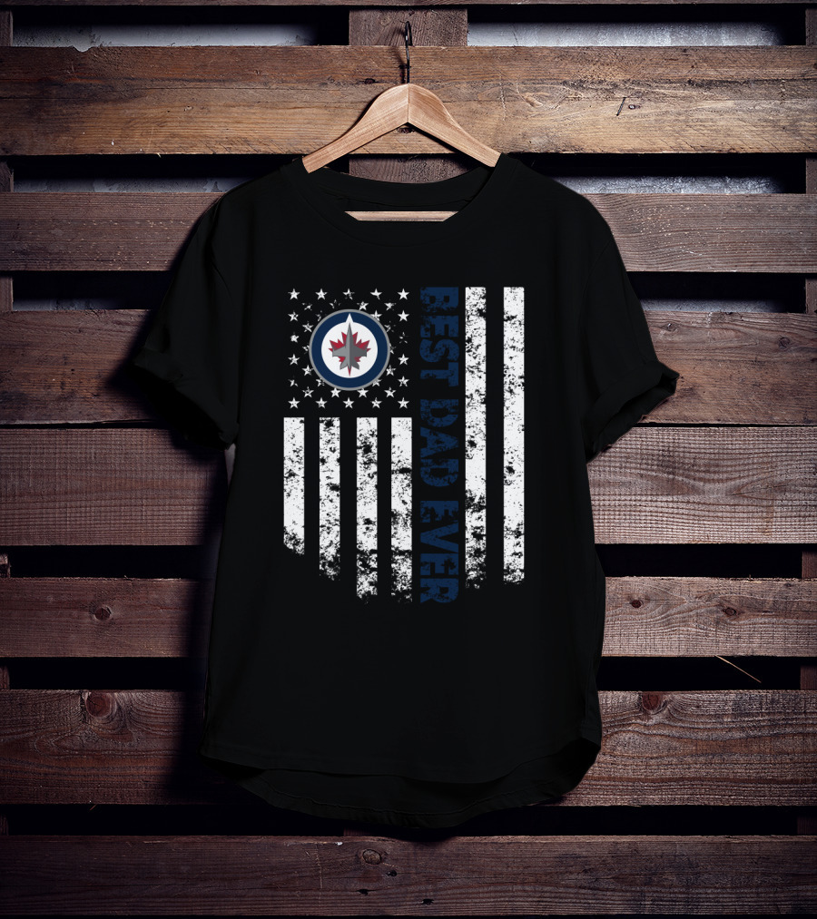 Best Winnipeg Jets Dad Ever American Flag T-Shirt