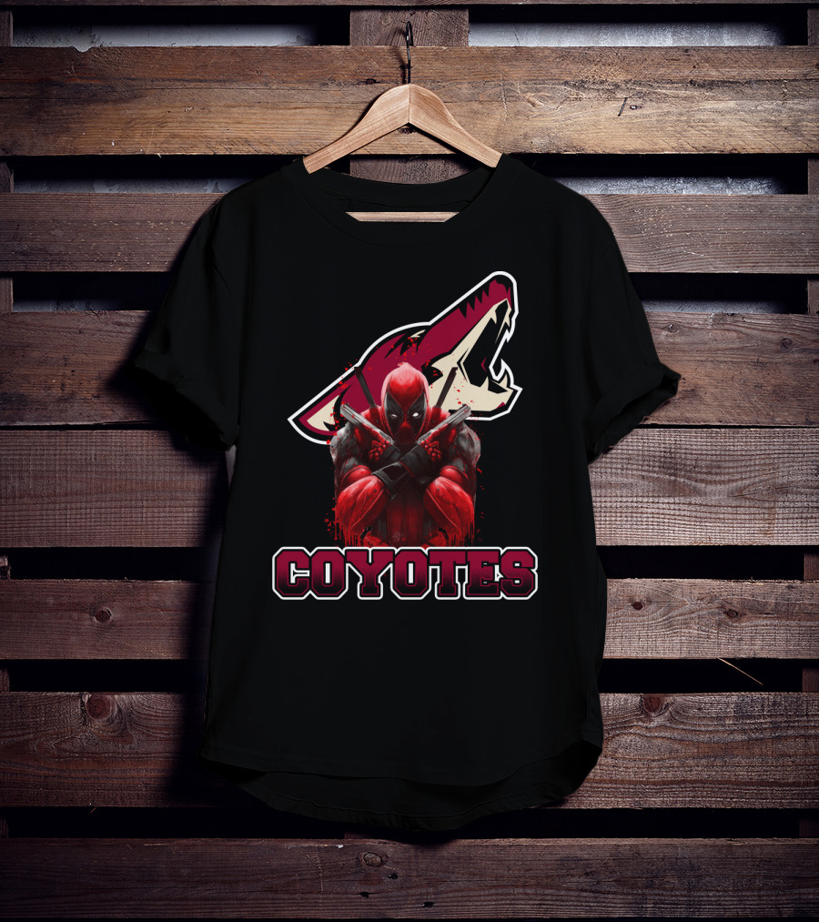 Arizona Coyotes Deadpool Logo Crossover T-Shirt