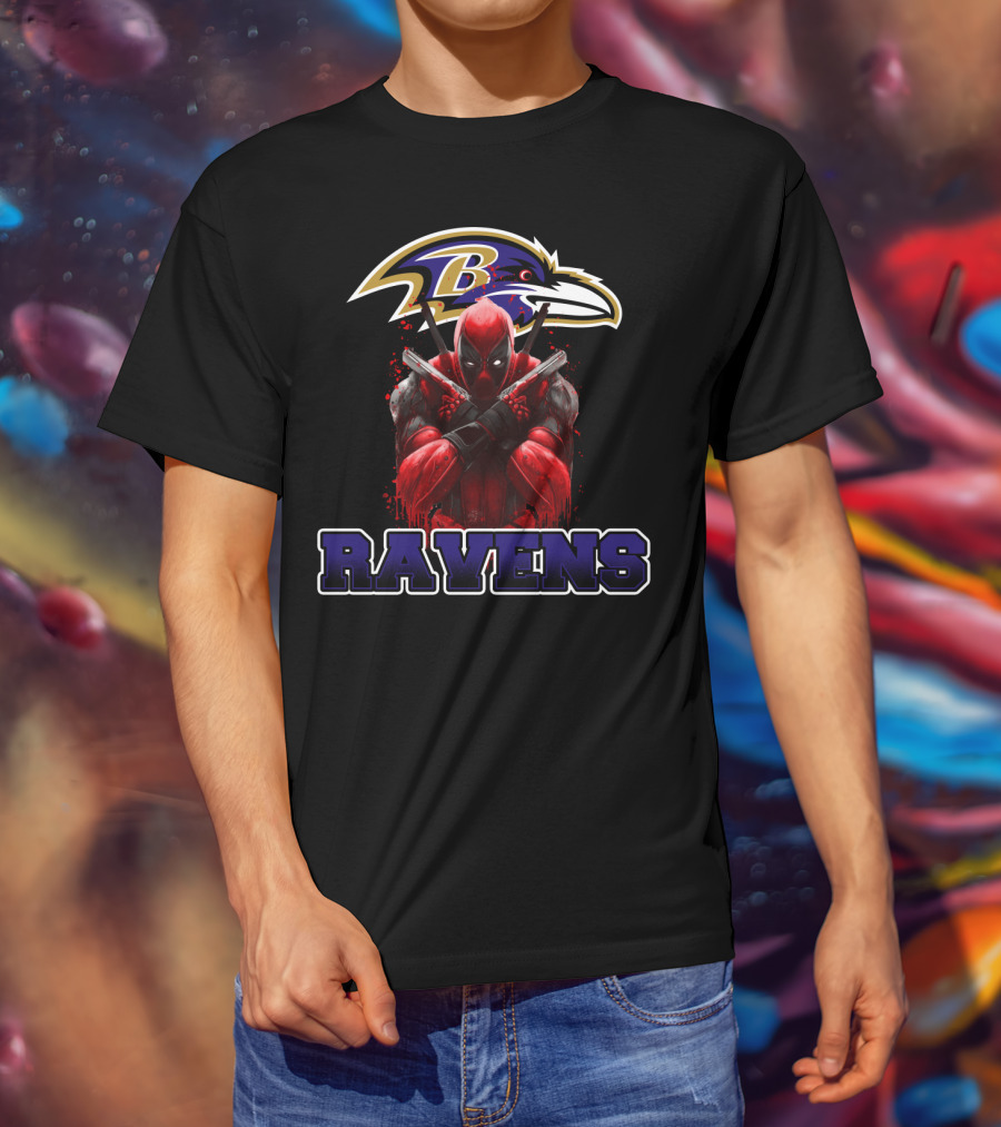 Baltimore Ravens Deadpool Crossover Fans T-Shirt