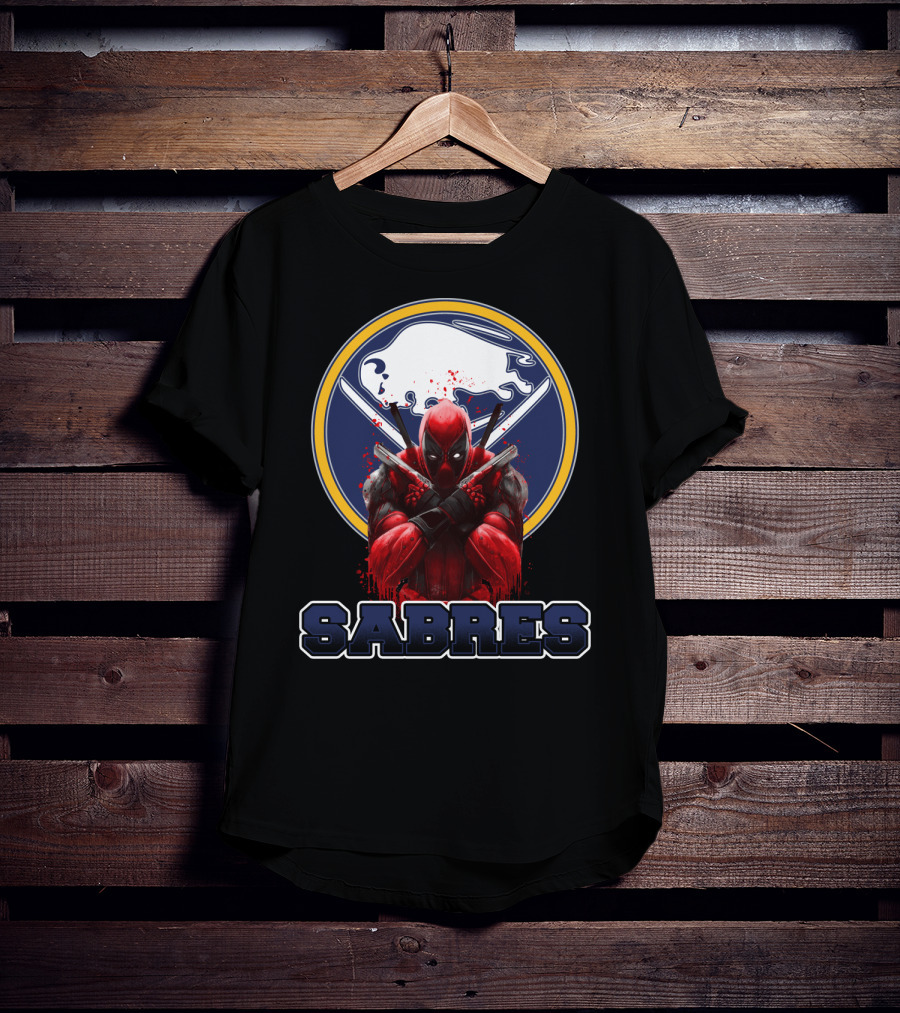 Deadpool And Buffalo Sabres Crossover Fans T-Shirt