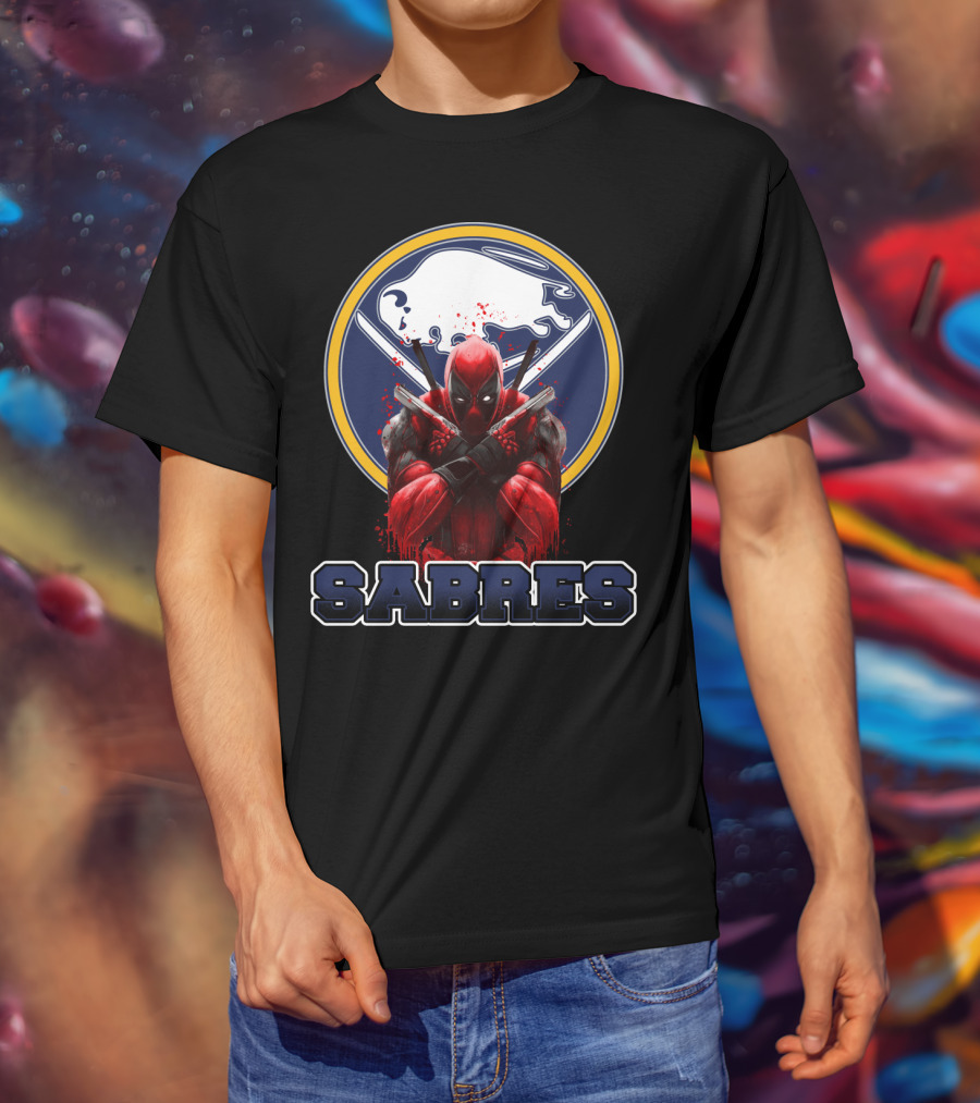 Deadpool And Buffalo Sabres Crossover Fans T-Shirt