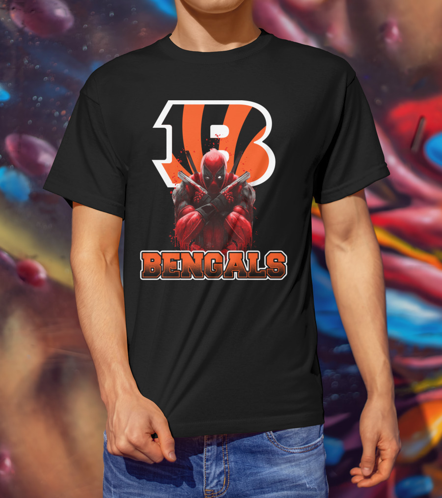 Bengals Deadpool Crossover Cincinnati Fans T-Shirt