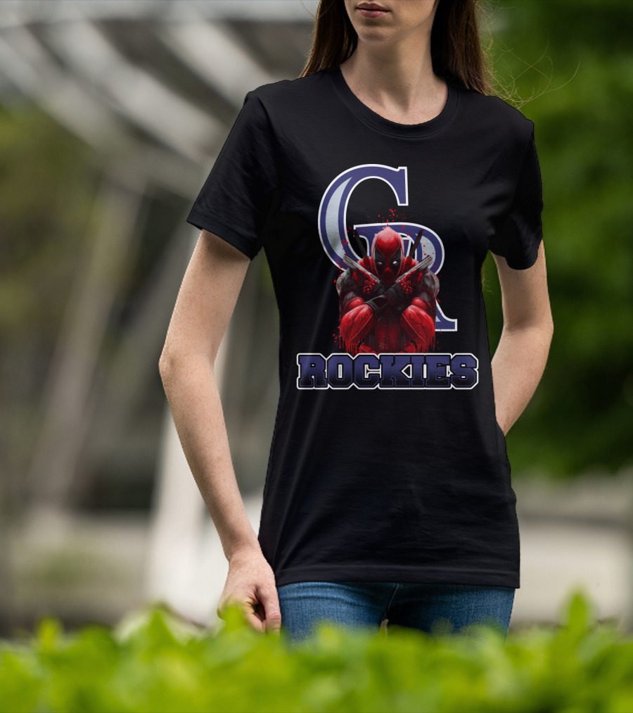 Colorado Rockies Deadpool Mashup Iconic Crossover Fan T-Shirt