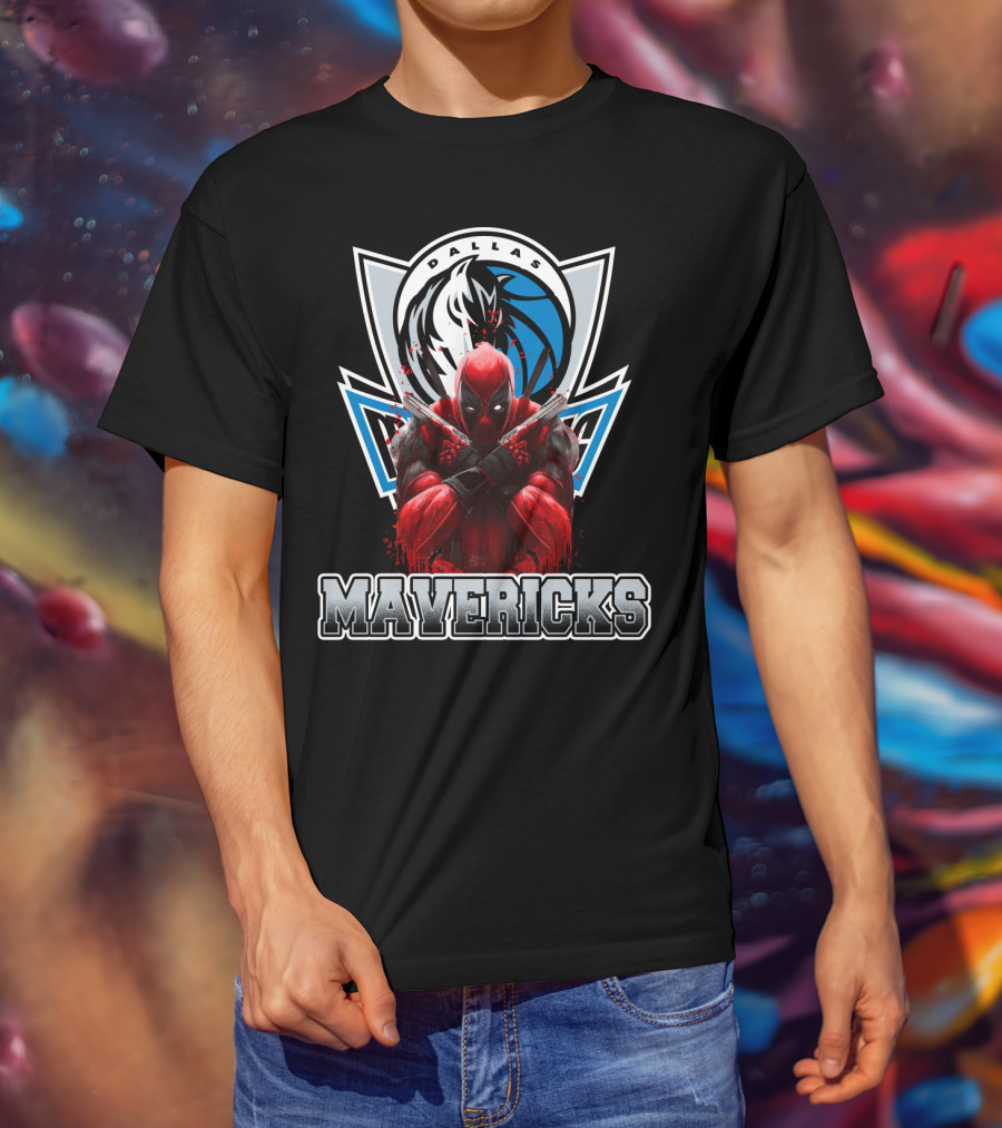 Dallas Mavericks Marvel Deadpool Crossover Fans T-Shirt