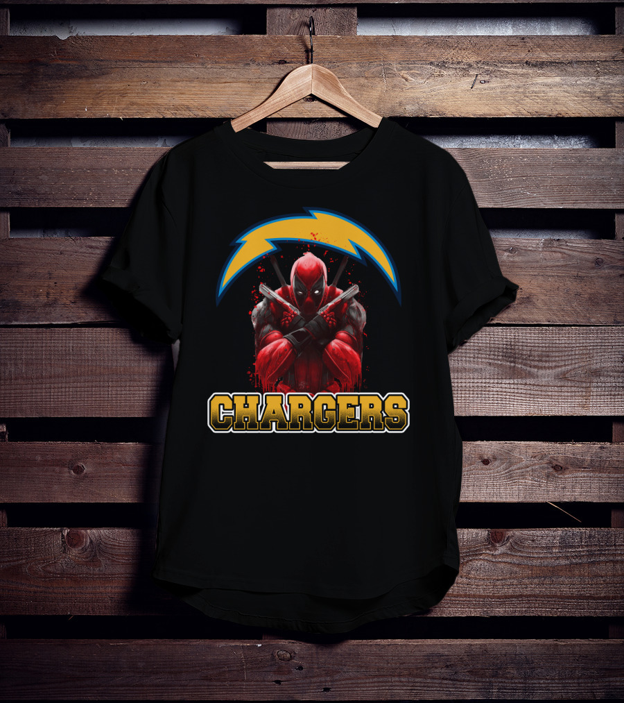 Los Angeles Chargers Deadpool Crossover Fandom T-Shirt