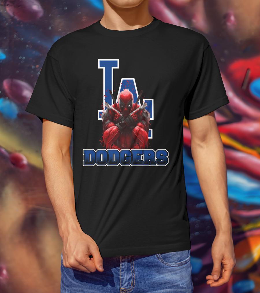 Los Angeles Dodgers Deadpool Crossover Fan Gear T-Shirt