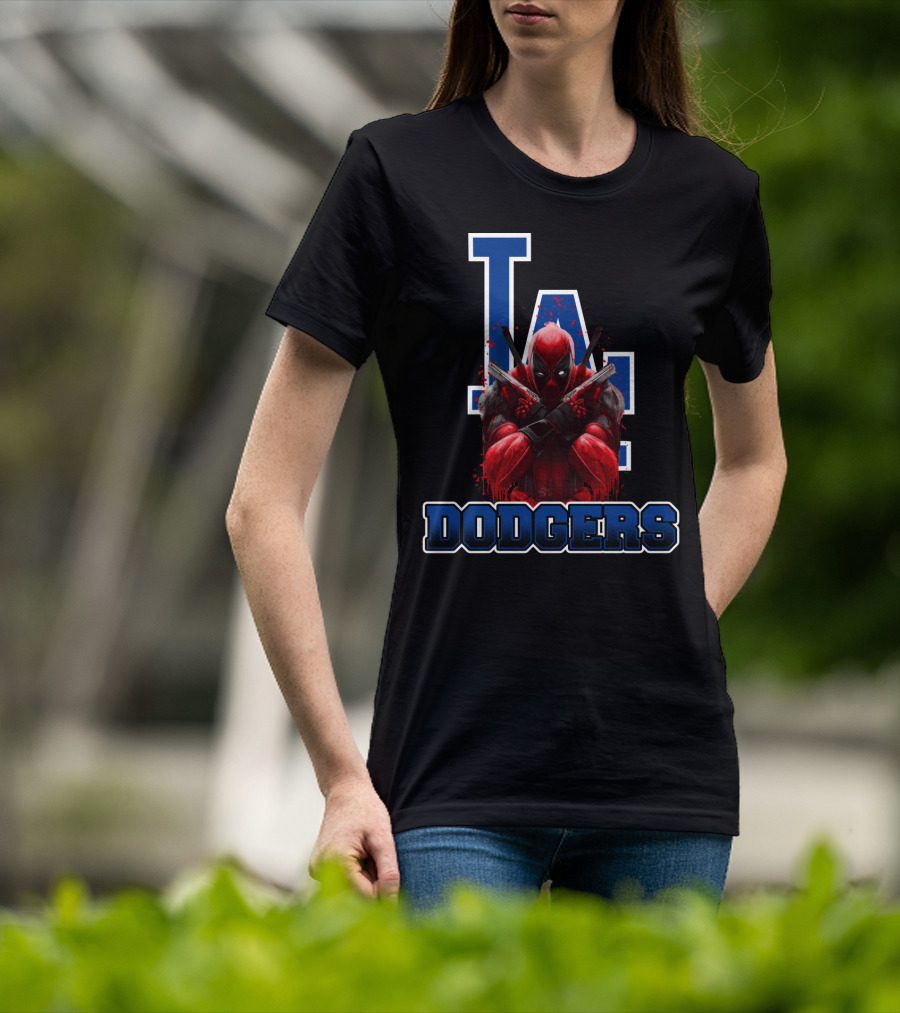 Los Angeles Dodgers Deadpool Crossover Fan Gear T-Shirt