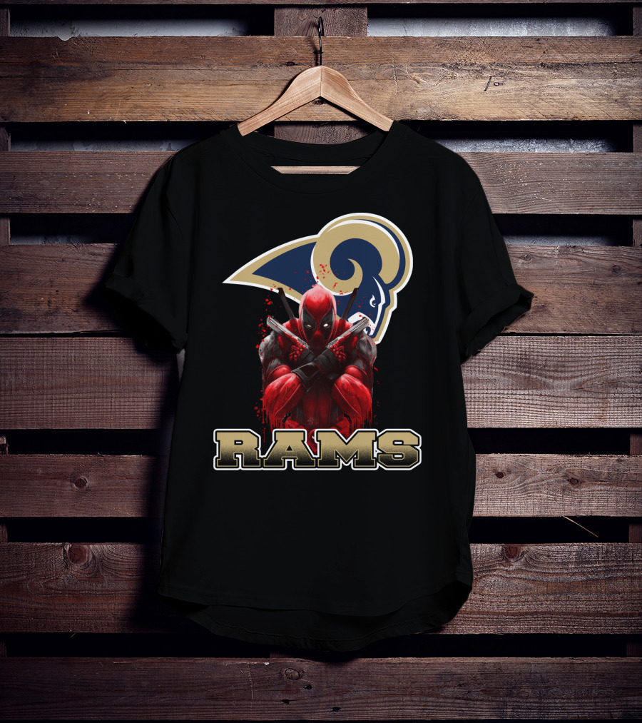 Rams And Deadpool Crossover With Los Angeles NFL T-Shirt