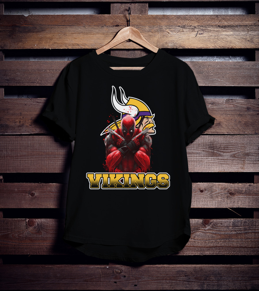 Minnesota Vikings And Deadpool Crossover Fans Unite T-Shirt