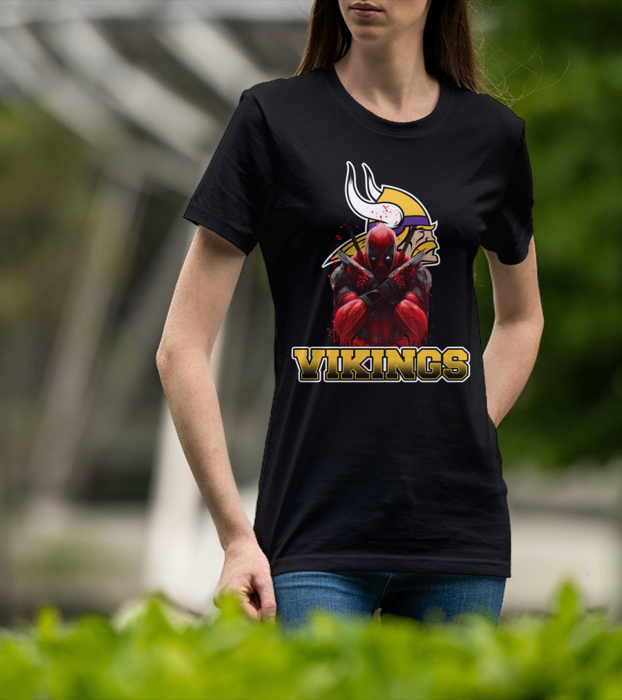 Minnesota Vikings And Deadpool Crossover Fans Unite T-Shirt