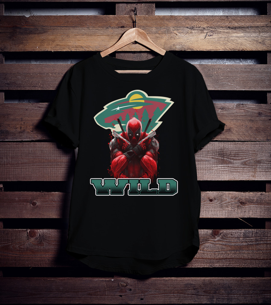 Minnesota Wild NHL And Deadpool Crossover Fans T-Shirt