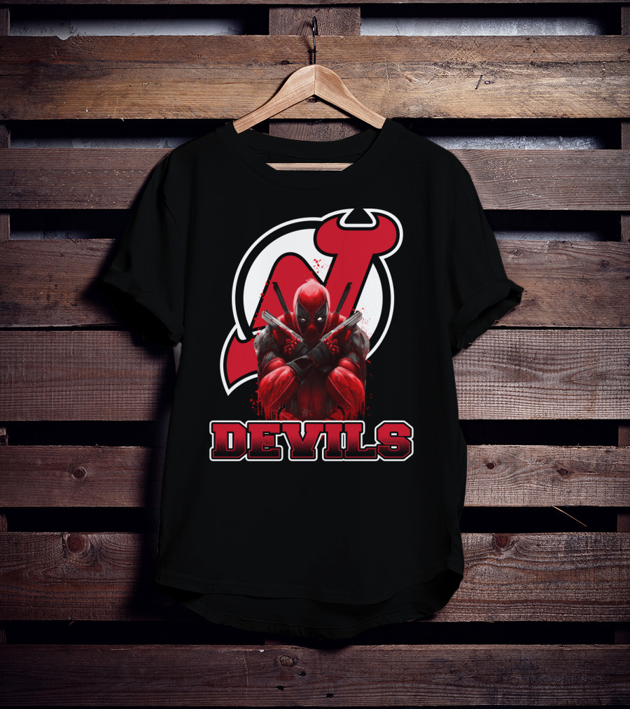 New Jersey Devils And Deadpool Crossover Fans Enthusiast Combo T-Shirt