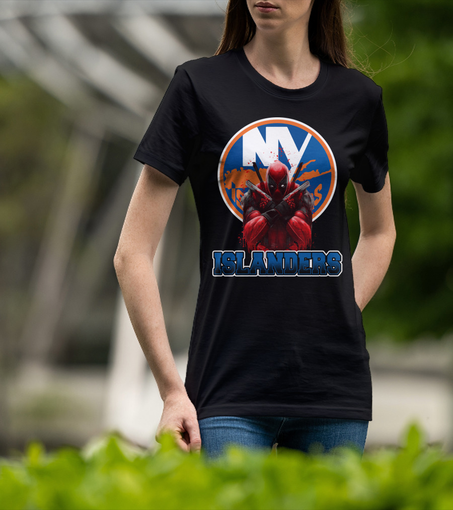 New York Islanders Deadpool Crossover Fans T-Shirt