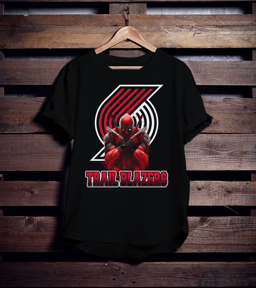 Trail Blazers Deadpool Crossover Fans Love T-Shirt