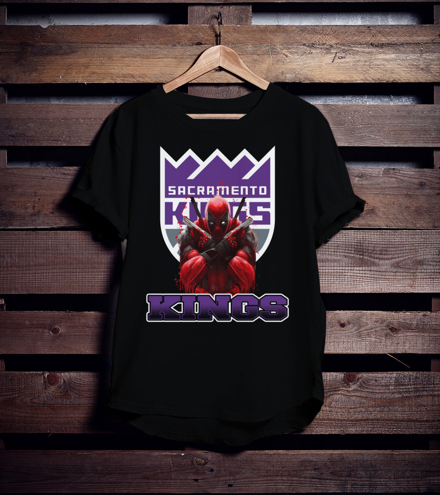 Sacramento Kings Deadpool Crossover Fan Logo T-Shirt