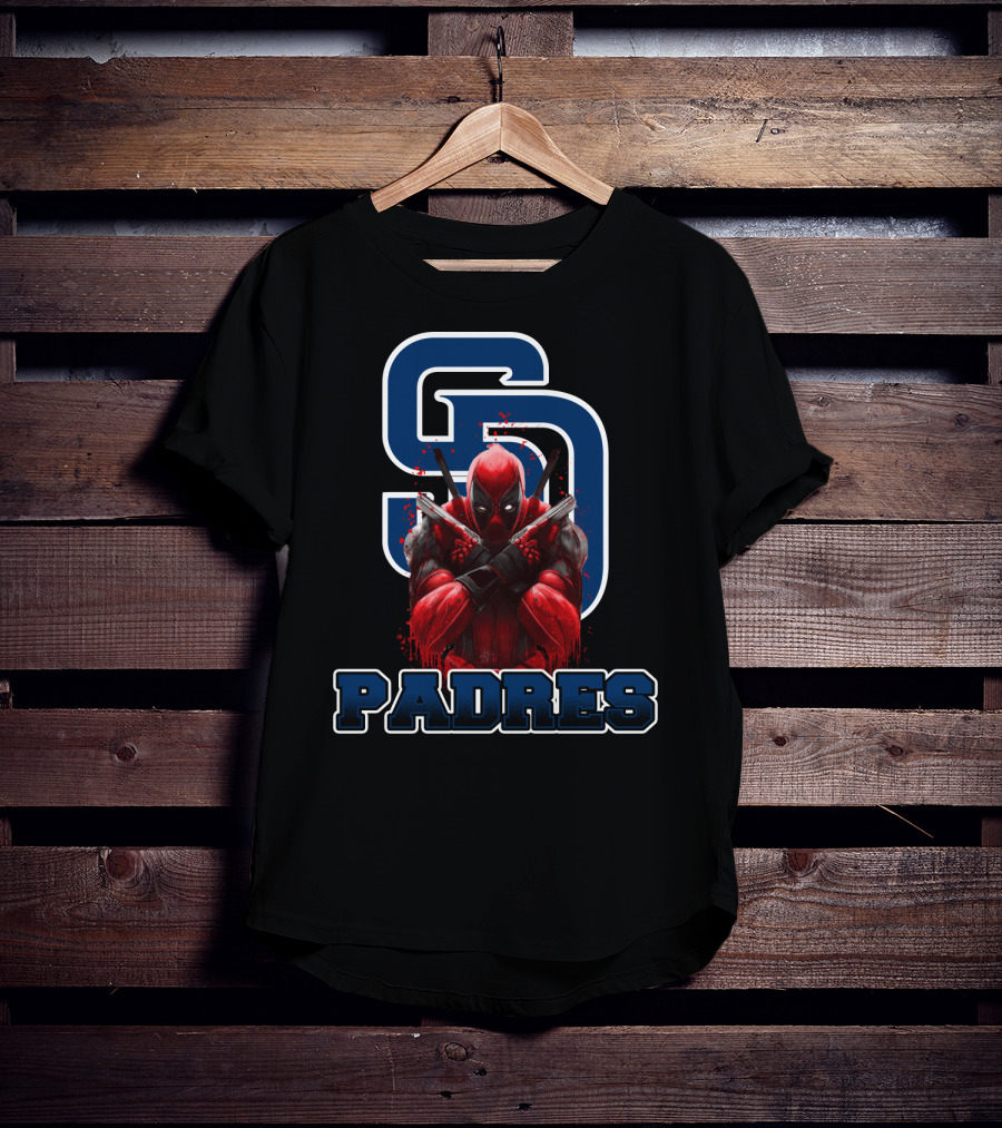 SD Padres Red Masked Character Crossover T-Shirt