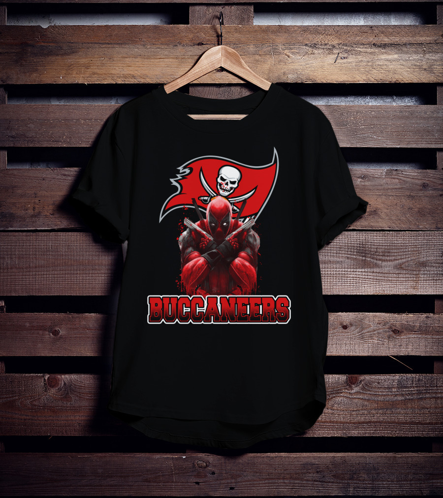 Tampa Bay Buccaneers Deadpool Crossover Fans NFL Football Marvel Comics T-Shirt